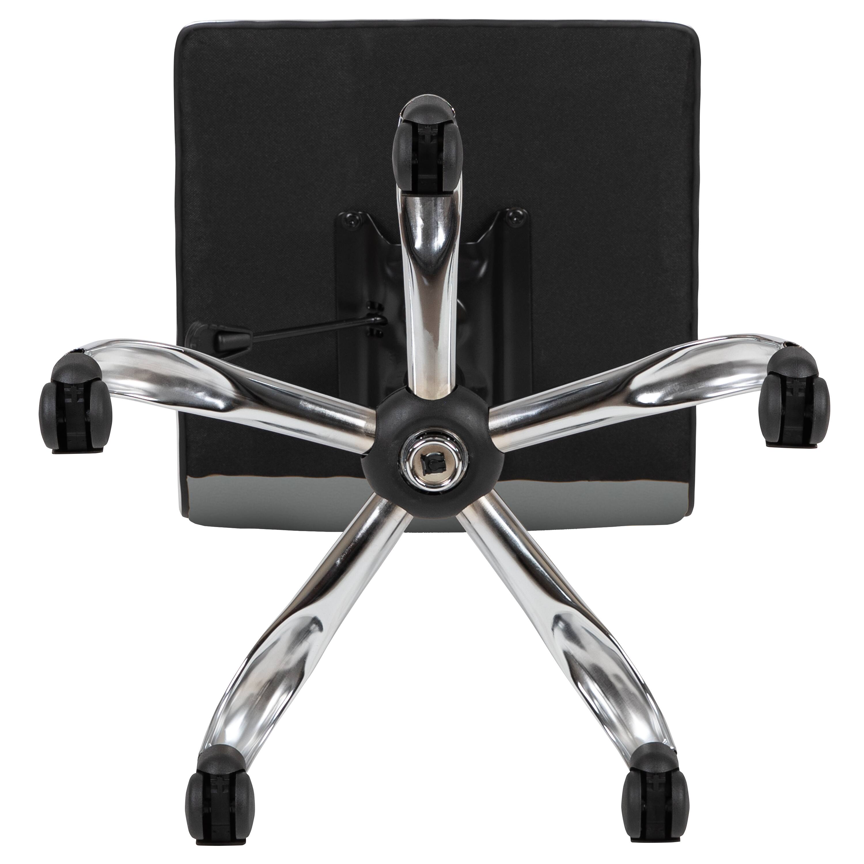 Alt View 9. Emma + Oliver - Low Back Designer Armless Ribbed Swivel Task Office Chair - Light Gray Vinyl/Chrome Frame.