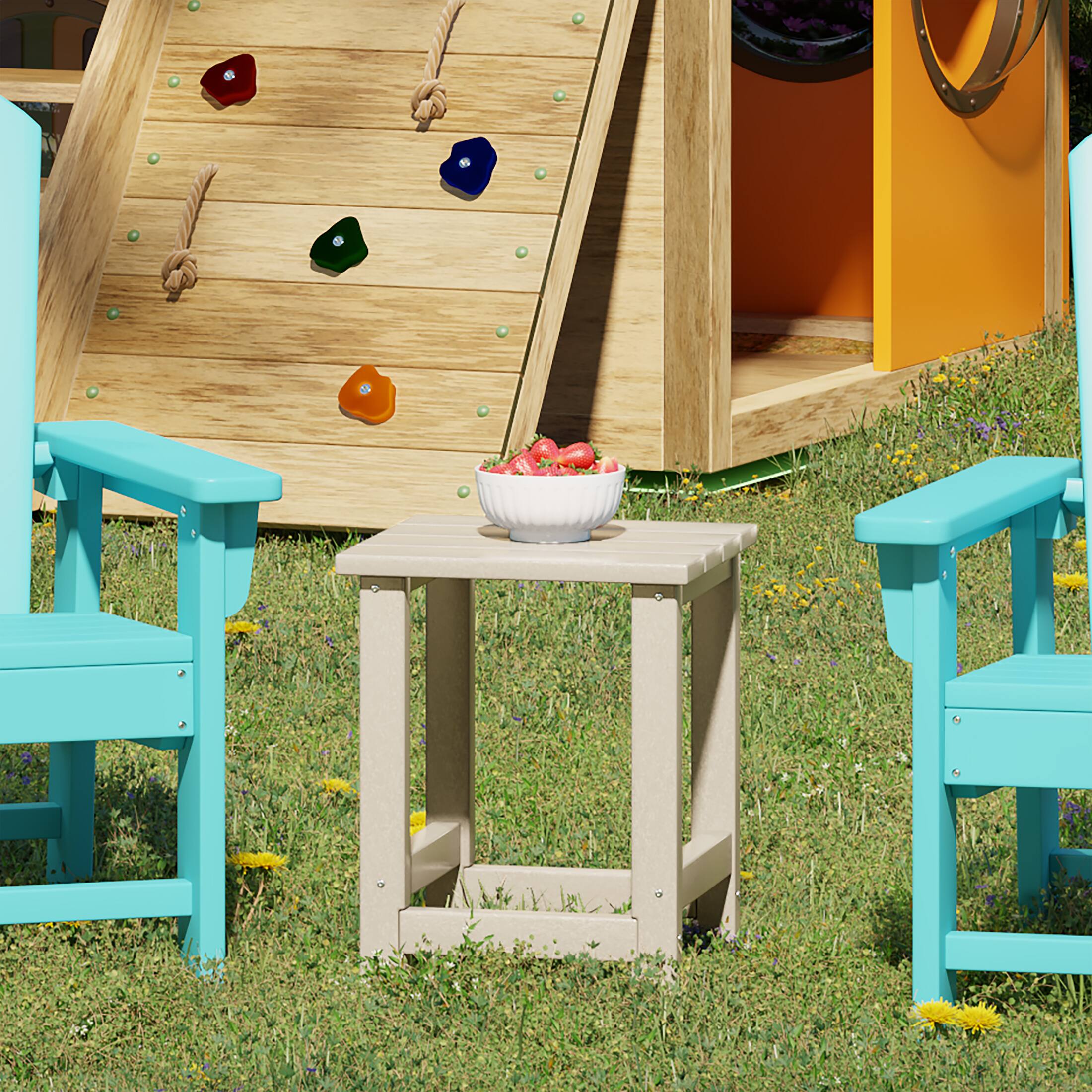 WestinTrends Malibu Kids Outdoor Patio Furniture HDPE Adirondack Square ...
