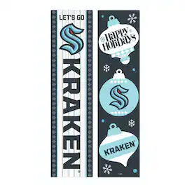 Evergreen Enterprises - Seattle Kraken 47" Double Sided Christmas Leaner Fan Sign - Multicolor