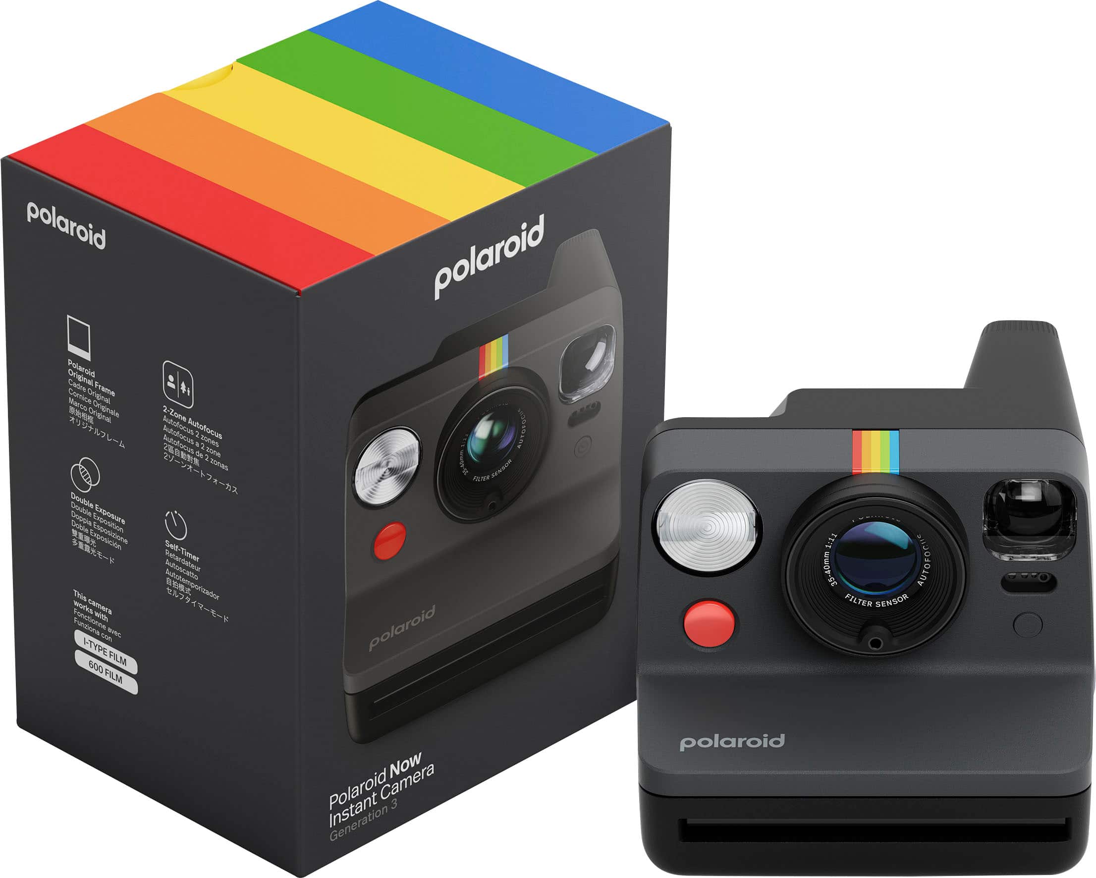Polaroid - Now Instant Camera Generation 3 - Black - Front_Zoom