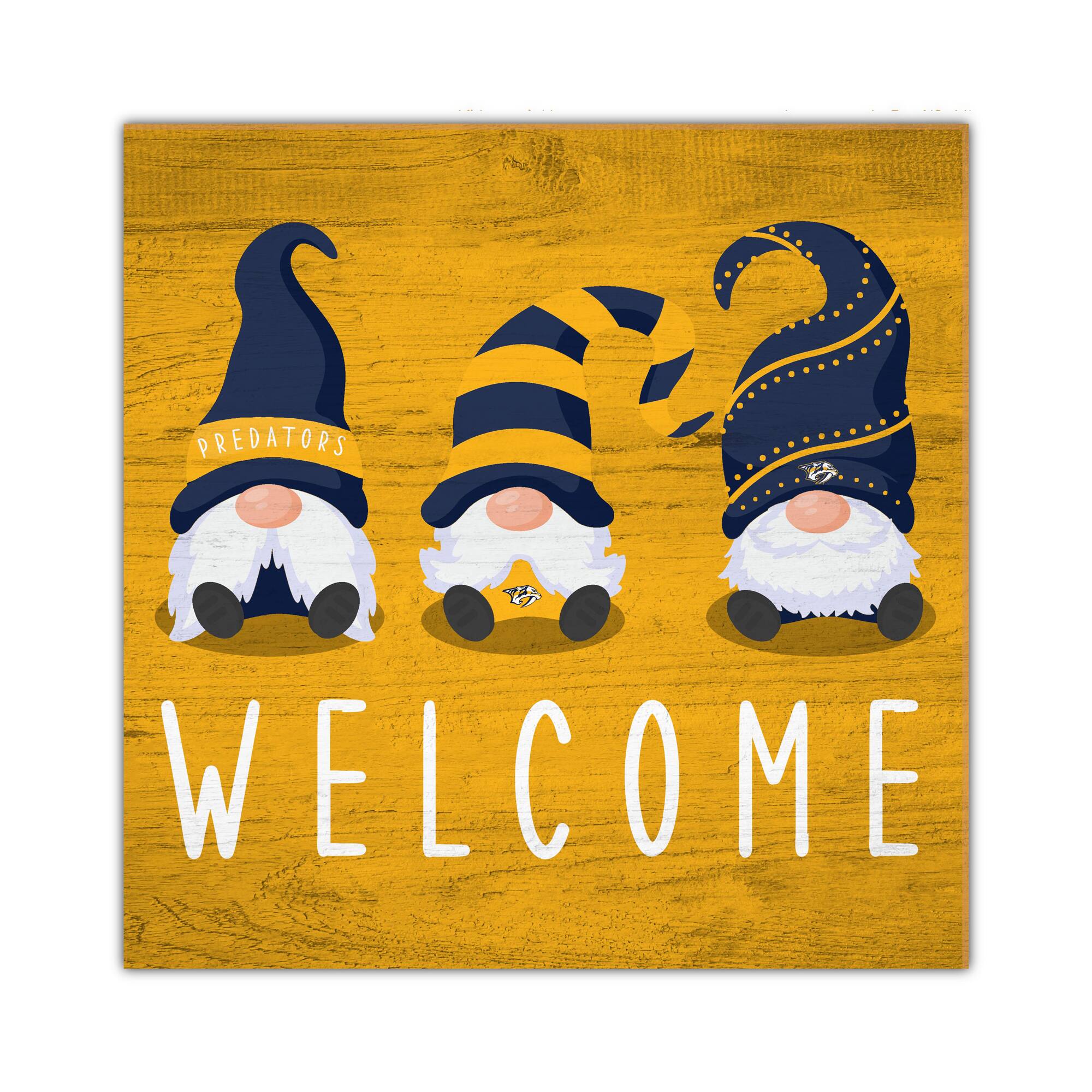Nashville Predators 10'' x 10'' Welcome Gnomes Sign