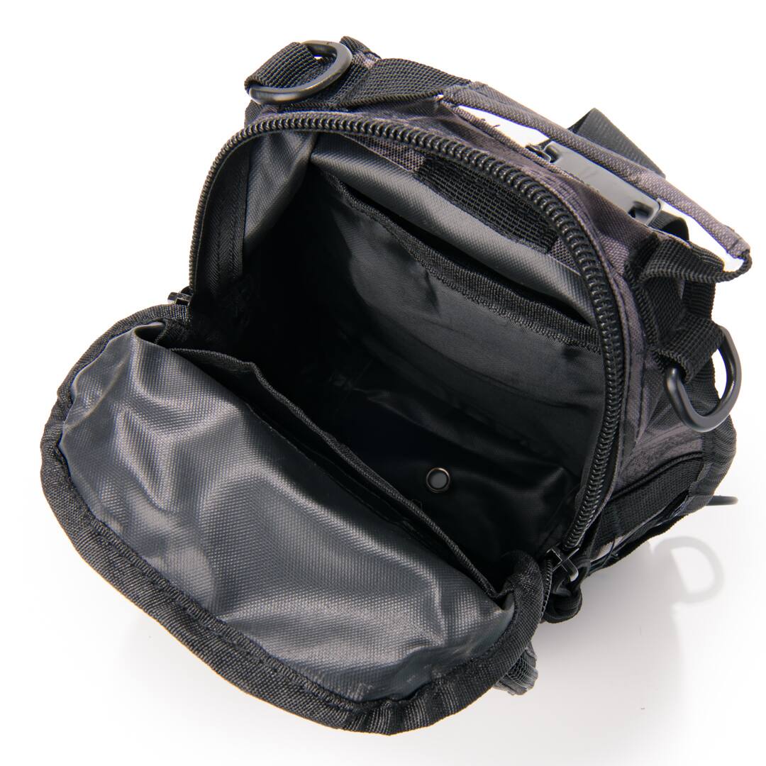 Alt View 2. Rattlesnake Tactical - Rattlesnake Tactical Sling Pack with Pistol Retention System, Black Camo - Black Python.