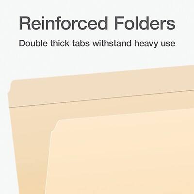 Reinforced Folders  
Double thick tabs withstand heavy use