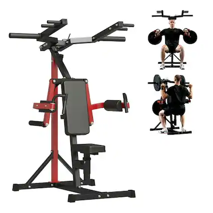 Front. Syedee - Syedee Plate Loaded Deltoid and Shoulder Press Machine, Lateral Raise Machine with Adjustable Seat and Backrest - Red.