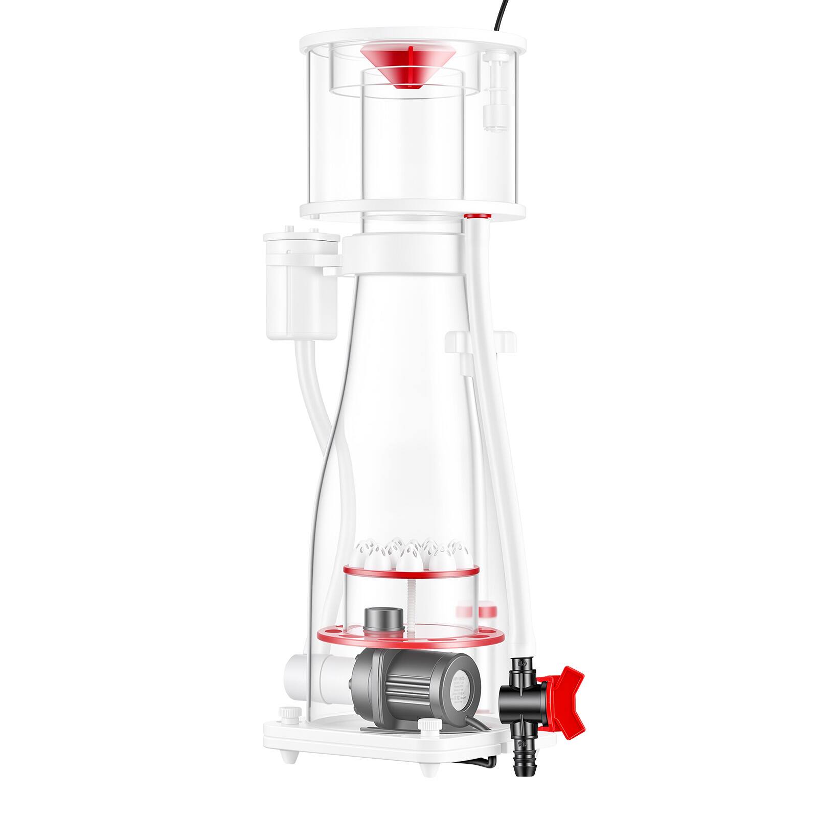 Alt View 5. VEVOR - Protein Skimmer for 106-185 Gal Saltwater Aquariums In Sump with Pump, Protein Skimmer with DC Pinwheel Pump - Transparent.