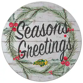 Jardine - NDSU Bison 20'' x 20'' Season's Greetings Circle - White