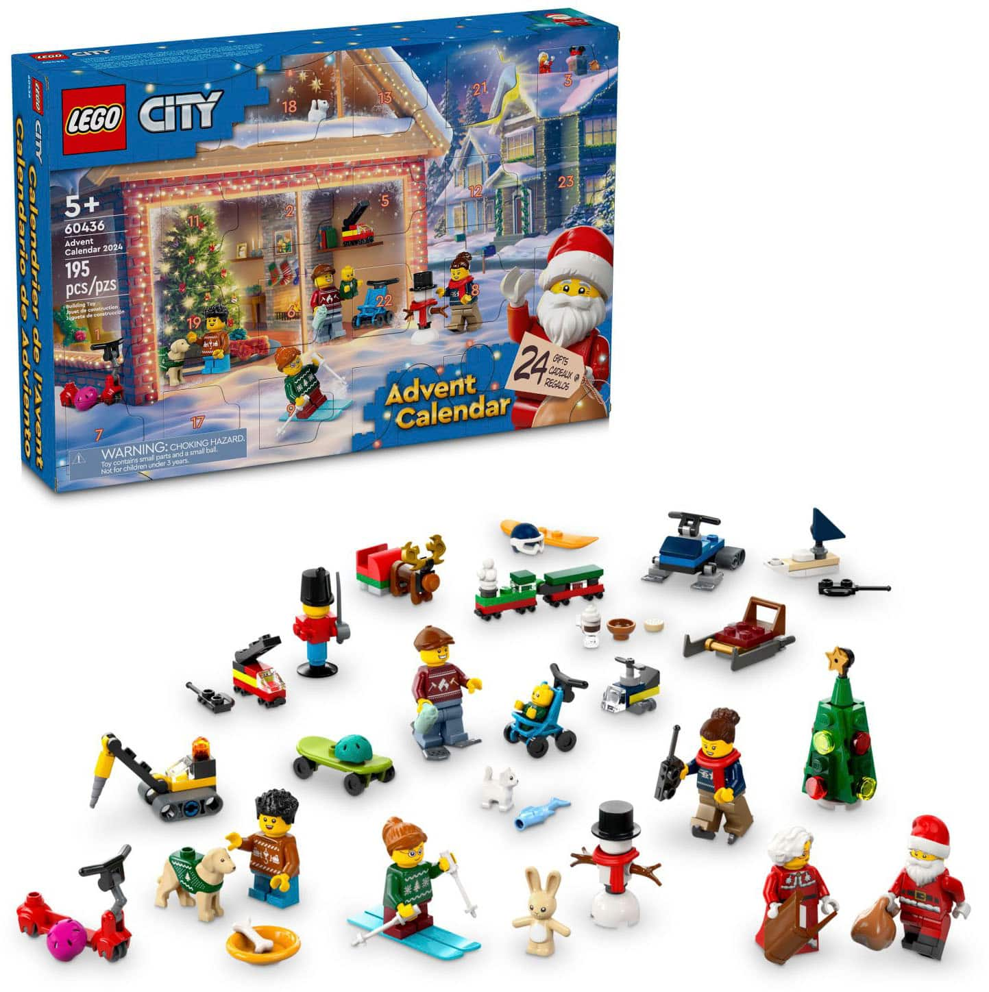 LEGO City 2024 Advent Calendar with Miniature Christmas Figures 60436