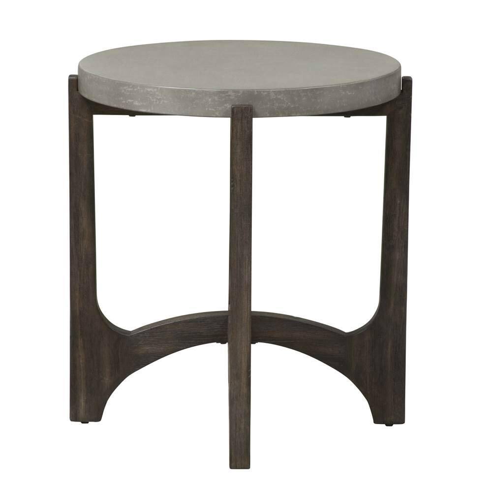 Left. Liberty Furniture Industries - Cascade End Table in Wirebrush Rustic Brown - Brown.