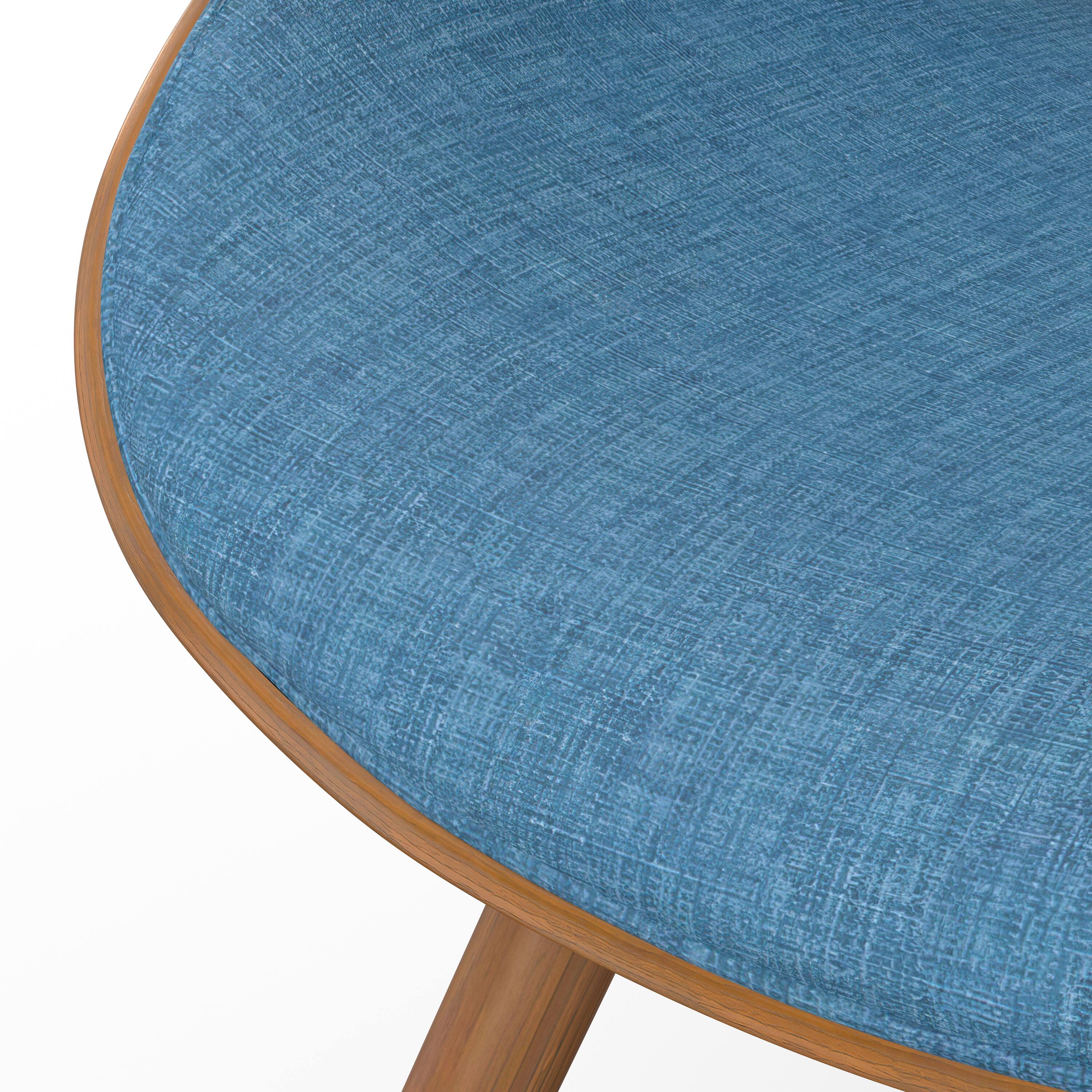 Back. Simpli Home - Malden Bentwood Dining Chair with Wood Back in Blue Linen Look Fabric - Blue.