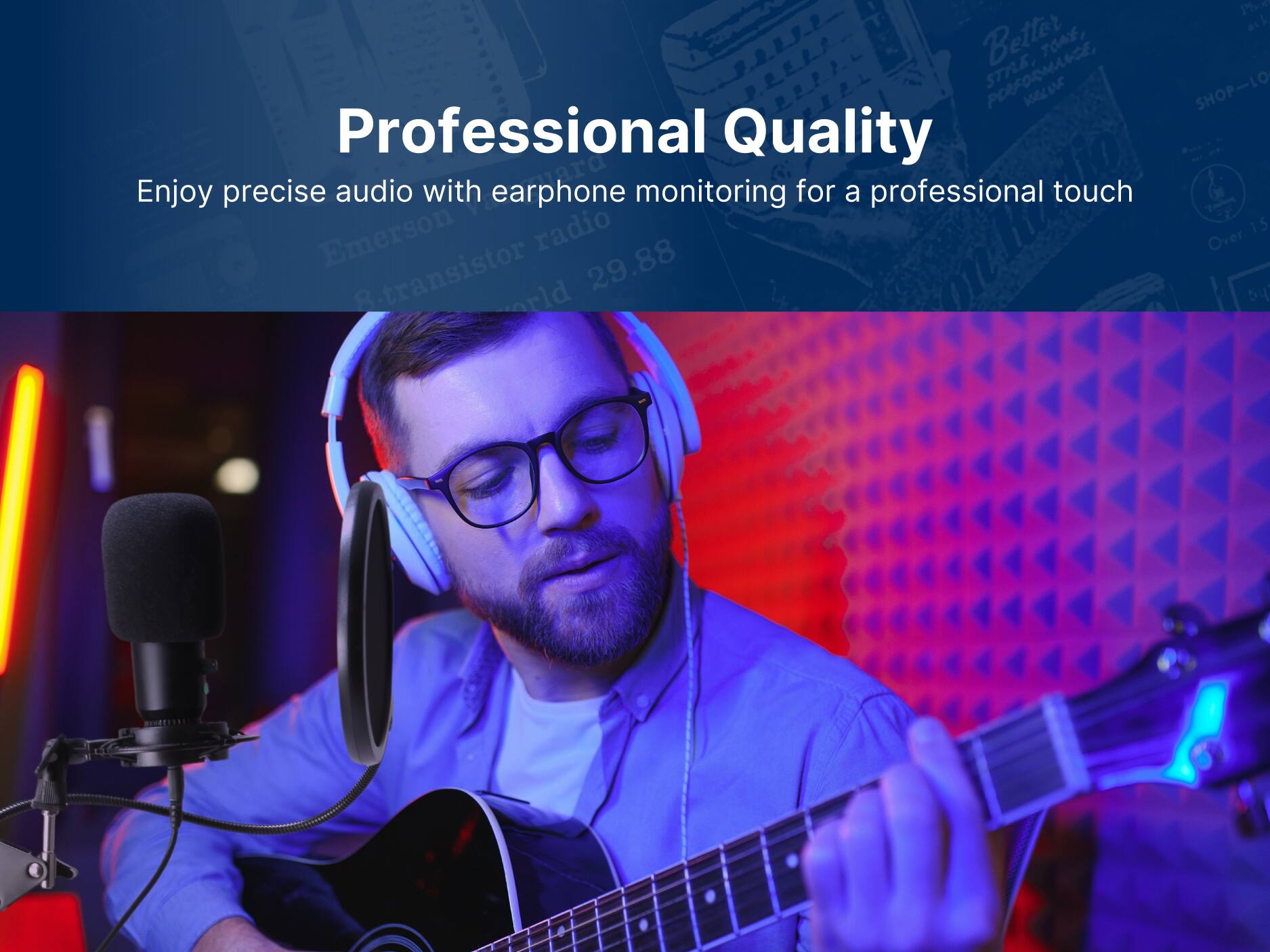 Better TONE, STYLE & PERFORMANCE, e Professional Quality - Enjoy precise audio with earphone monitoring for a professional touch Emerson radio 8-transistor radio 29.88 world SHOP-LO 15 Over 1S