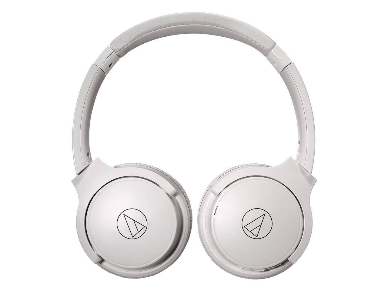 Alt View 3. Audio-Technica - ATH-S220BT Wireless On-Ear Headphones (White) - White.
