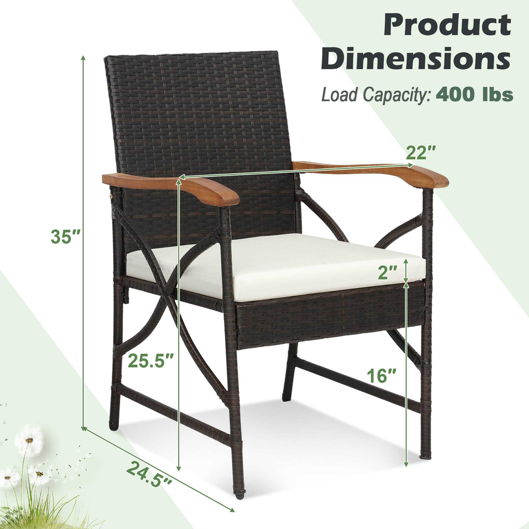 Product Dimensions  
Load Capacity: 400 lbs  
22" x 35" x 2" x 25.5" x 16" x 24.5"