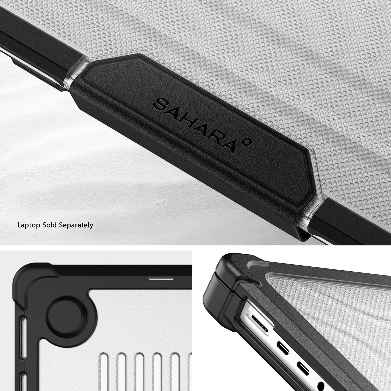 The text on the image reads "SAHARA Laptop Sold Separately."