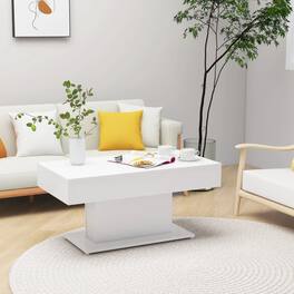Boyel Living - 19.7 x 37.8 x 17.7 in. Rectangular Engineered Wood Medium Durable Coffee Table - White
