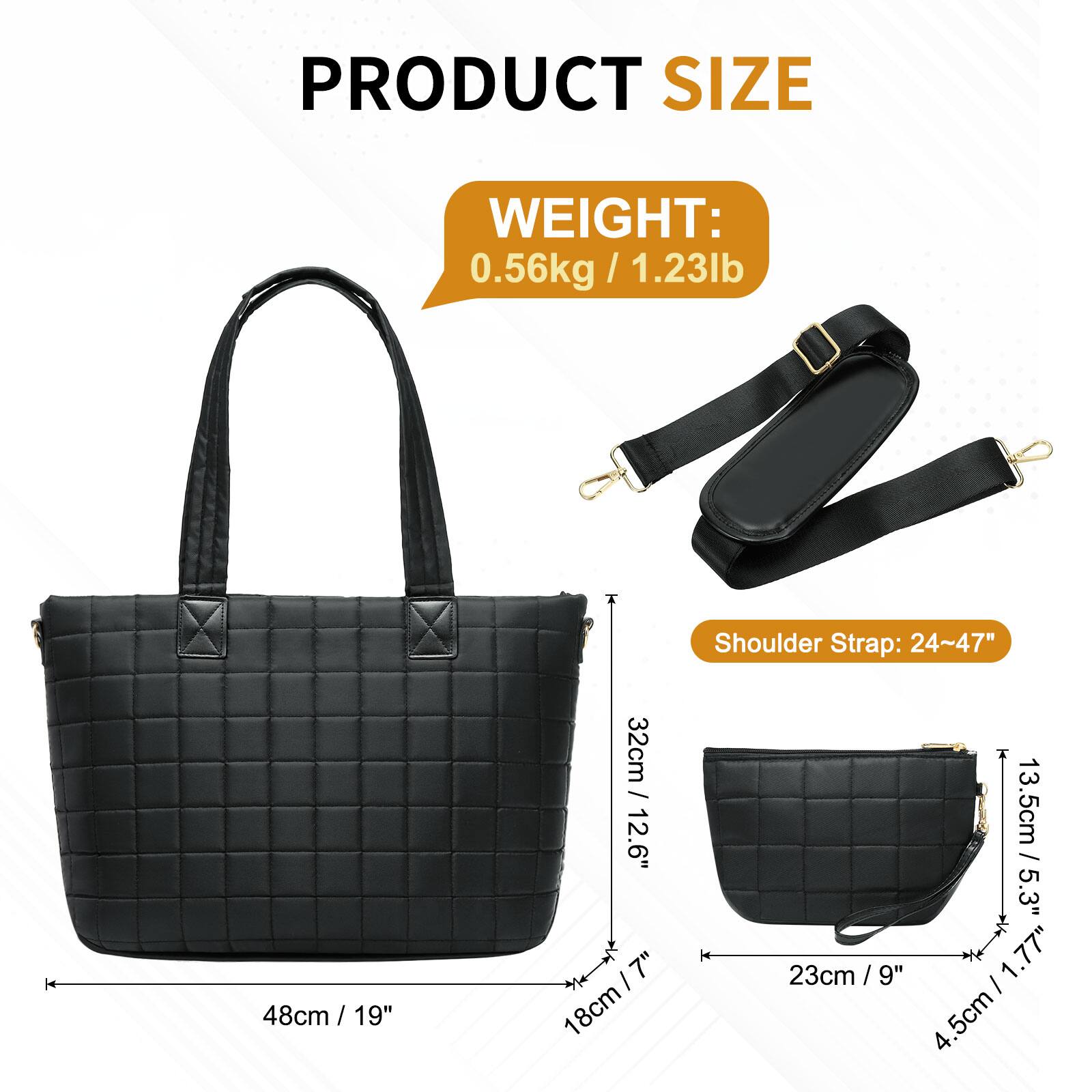PRODUCT SIZE  
WEIGHT: 0.56kg / 1.23lb  
Shoulder Strap: 24~47"  
48cm / 19"  
32cm / 12.6"  
18cm / 7"  
23cm / 9"  
13.5cm / 5.3"  
4.5cm / 1.77"