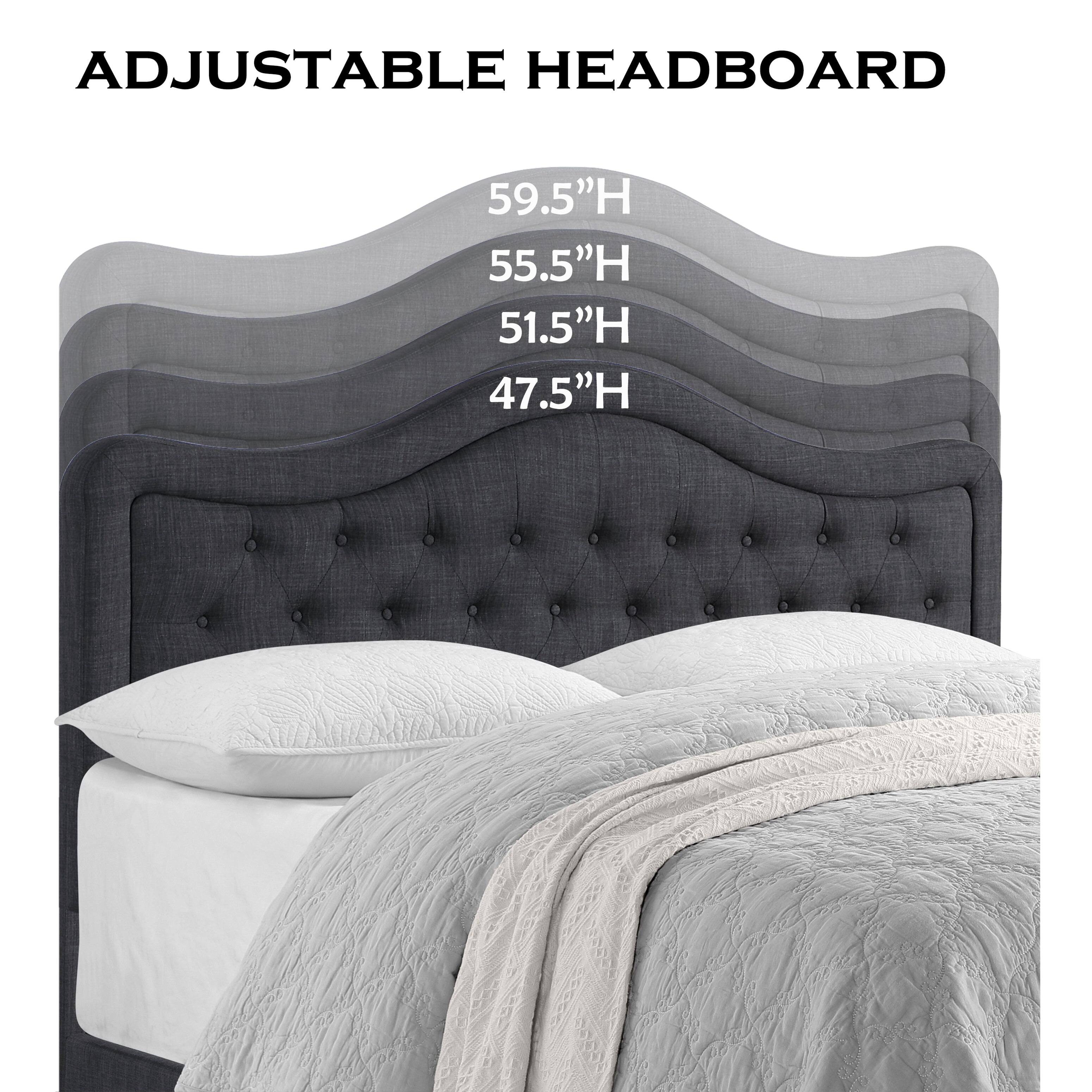 ADJUSTABLE HEADBOARD

59.5”H  
55.5”H  
51.5”H  
47.5”H