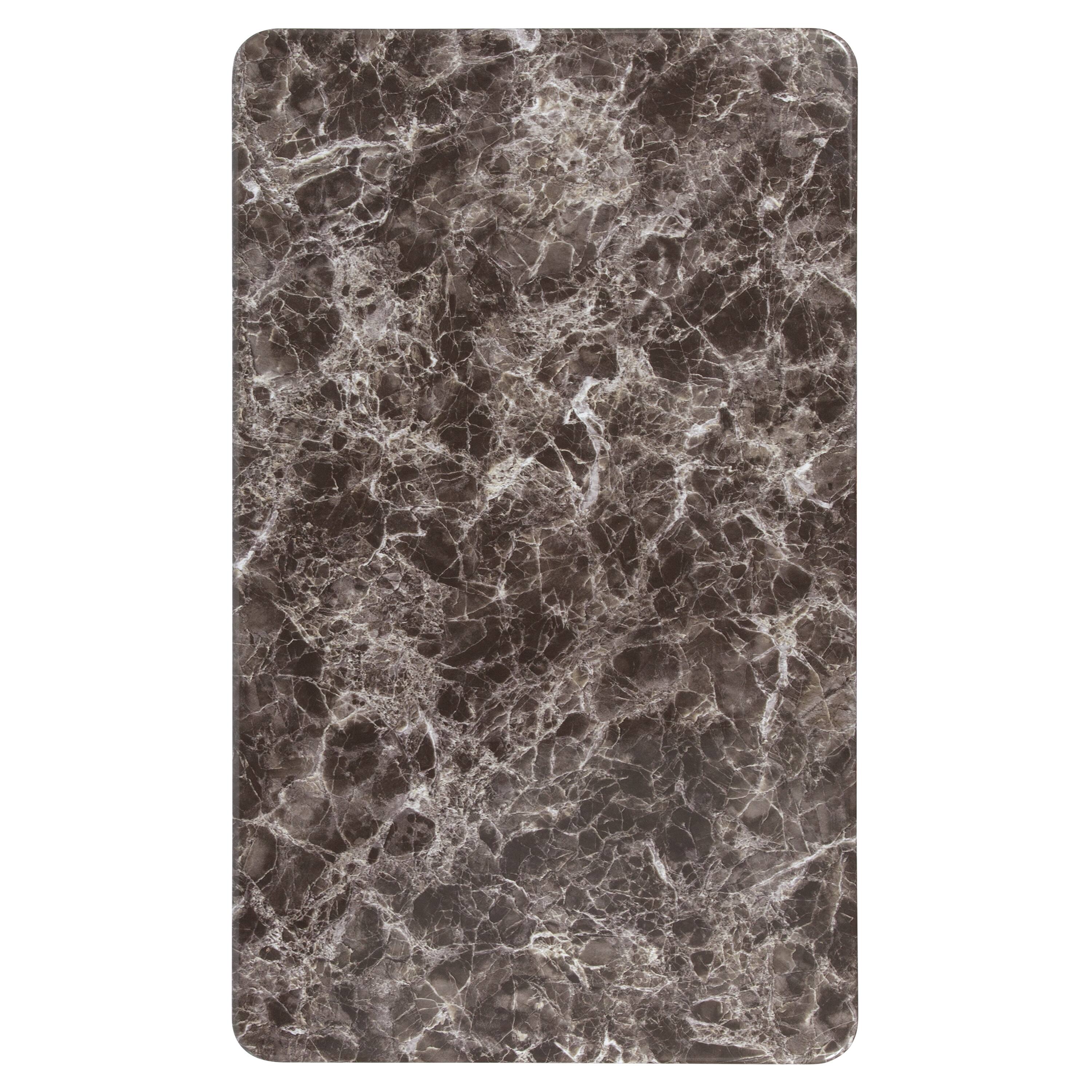 Alt View 4. Emma + Oliver - Gray Marble PVC Restaurant Dining Table Top - Gray Marble.