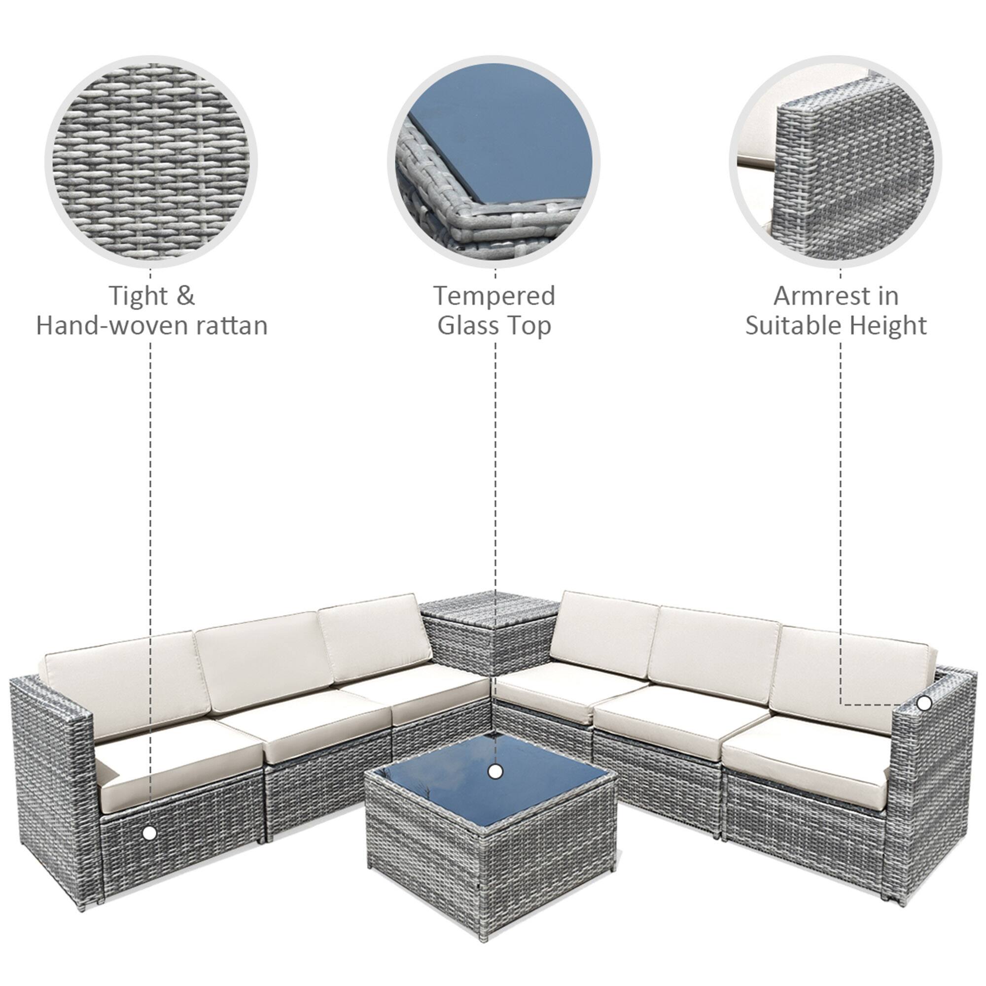 - Tight & Hand-woven rattan
- Tempered Glass Top
- Armrest in Suitable Height