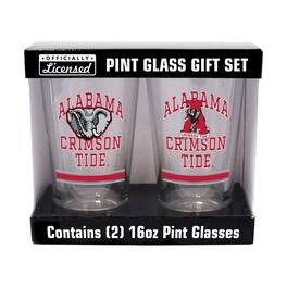 Logo Brands - Alabama Crimson Tide 16oz. Pint Glass Two Pack - Multicolor