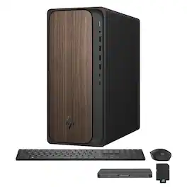 ASUS - Upgraded - HP OmniDesk Desktop Copilot+ PC,Intel Ultra 7 265,32GB DDR5,2TB SSD+1TB Dock,Keyboard&Mouse,Wi-Fi 6,Win 11 Pro - Dark Wood