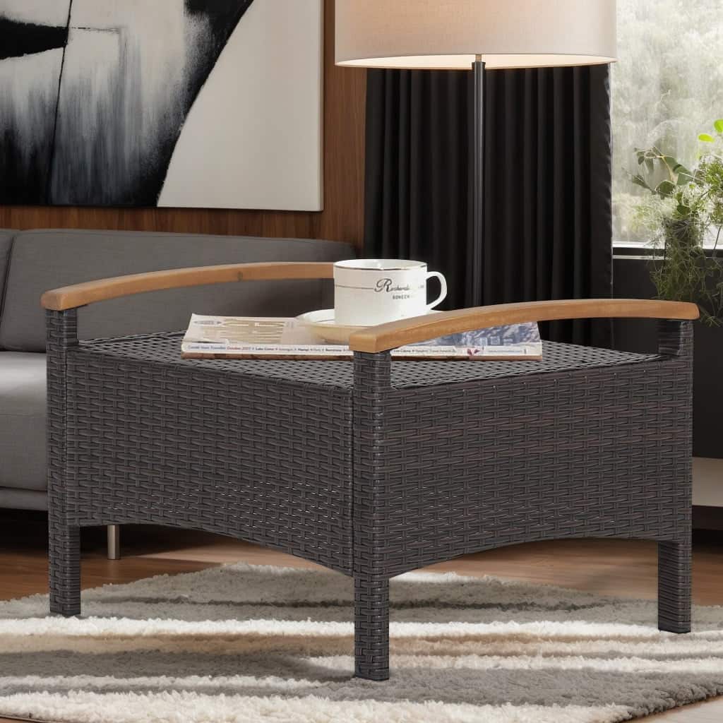 Kadyn - Set of 2 Fade-Resistant Wicker Patio Ottoman-Navy, All Weather Wicker Ottoman, Outdoor Patio Ottomans - Blue