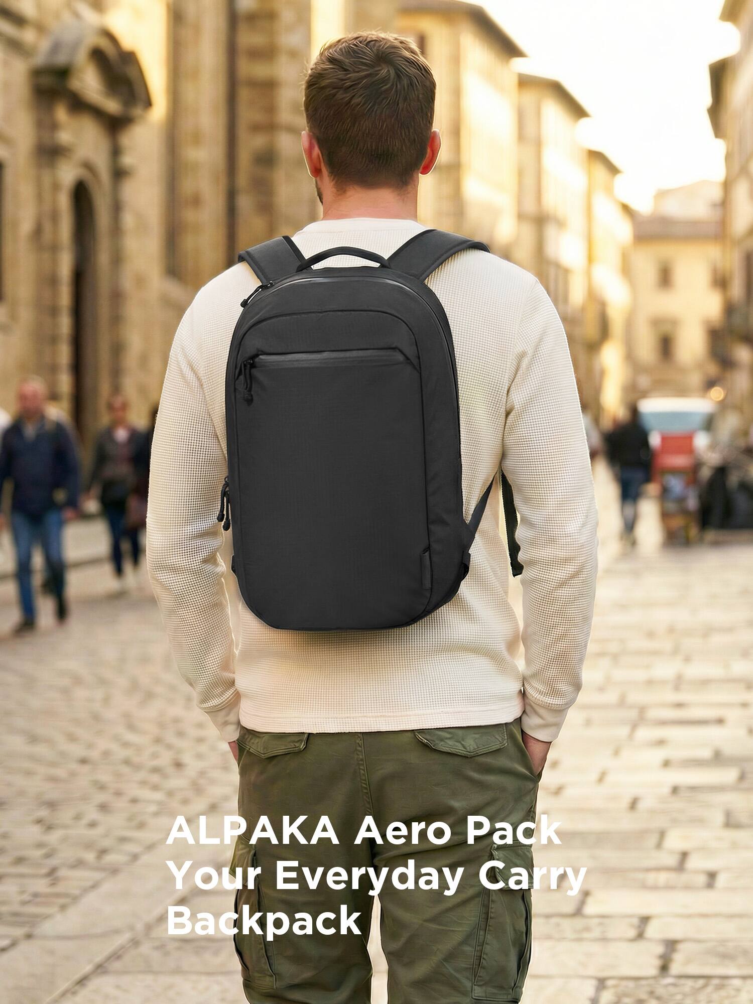 ALPAKA Aero Pack 16L Laptop Backpack with 16" Sleeve Lightweight Water  Resistant Travel Commuter Backpack Black Axoflux 210D AD010840118 - Best Buy