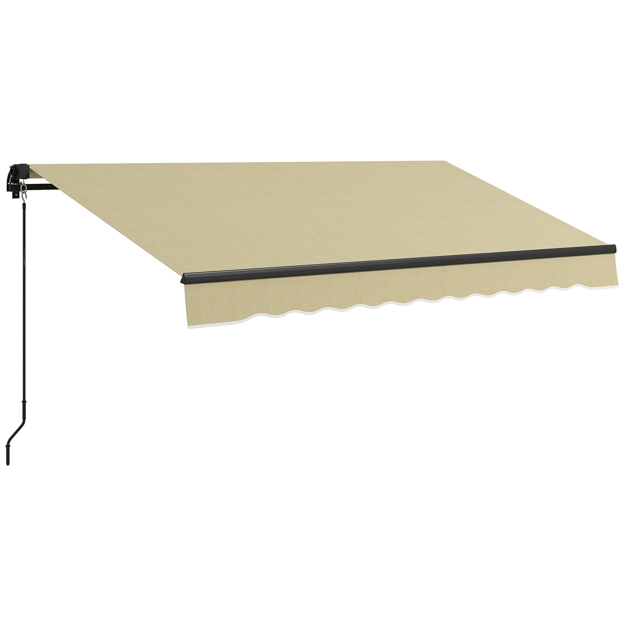 Outsunny - 10' x 8' Retractable Awning, Patio Awning Sunshade Shelter with Manual Crank Handle, 280gsm UV Resistant Fabric - Beige