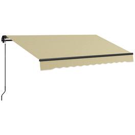 Outsunny - 10' x 8' Retractable Awning, Patio Awning Sunshade Shelter with Manual Crank Handle, 280gsm UV Resistant Fabric - Beige