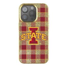 Keyscaper - NCAA - Iowa State Cyclones Plaid Bling iPhone Case - 14 - Gold