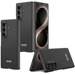 Dteck - Shockproof Hinge Protection Cover for Samsung Galaxy Z Fold 8 Ultra, Shockproof Hard PC Case - Black