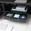 Alt View 12. Mind Reader - Dual Monitor Stand, Storage Shelf, Desktop Organizer, Riser, Office, 38.5"L x 11"W x 10.5-12.5"H - Black.