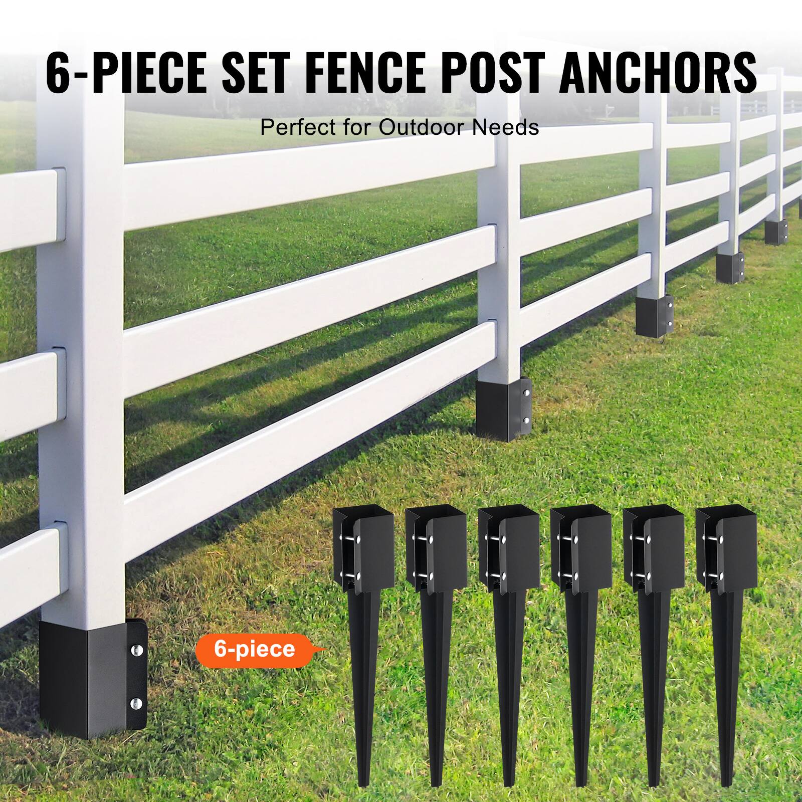 6-PIECE SET FENCE POST ANCHORS  
Perfect for Outdoor Needs