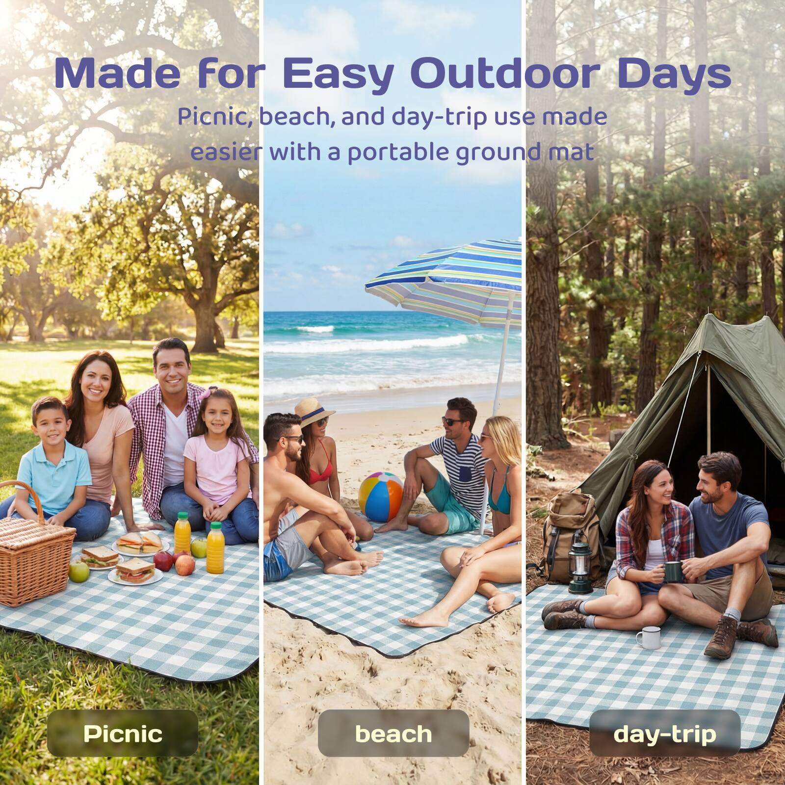 Made For Easy Outdoor Days

Picnic, beach, and day-trip use made easier with a portable ground mat
