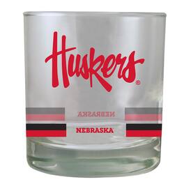 The Memory Company - Nebraska Huskers 10oz. Banded Rocks Glass - Multicolor
