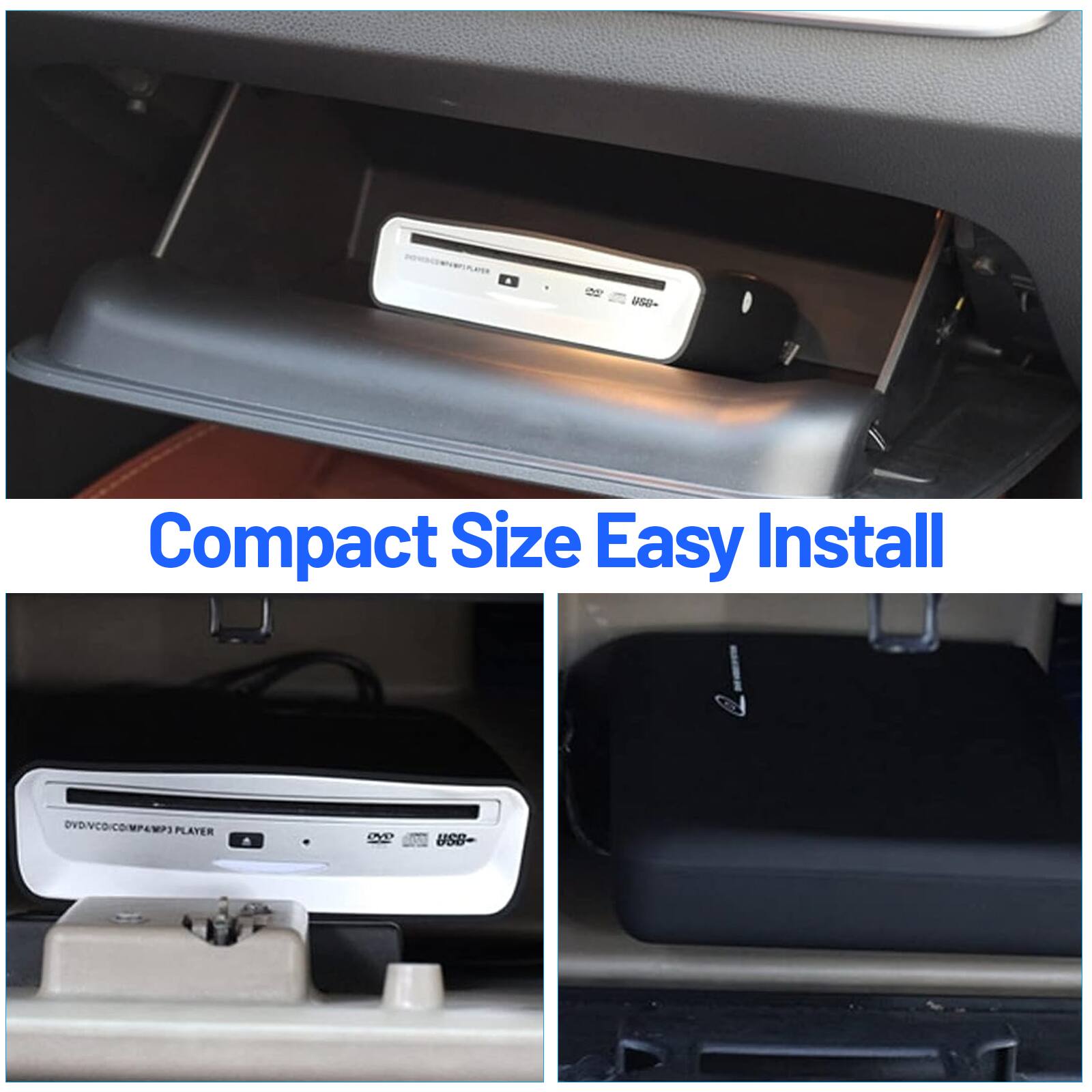 Compact Size Easy Install

DVD/VCD/CD/MP3 PLAYER USB