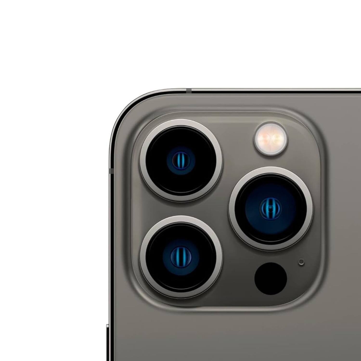 Back. Apple - iPhone 13 Pro A2483 (Fully Unlocked) 512GB w/ Pre-Installed Tempered Glass - Graphite.