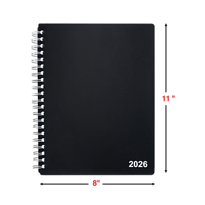 Alt View 2. Staples - 2026 Staples 8" x 11" Daily Appointment Book, Black - Black.