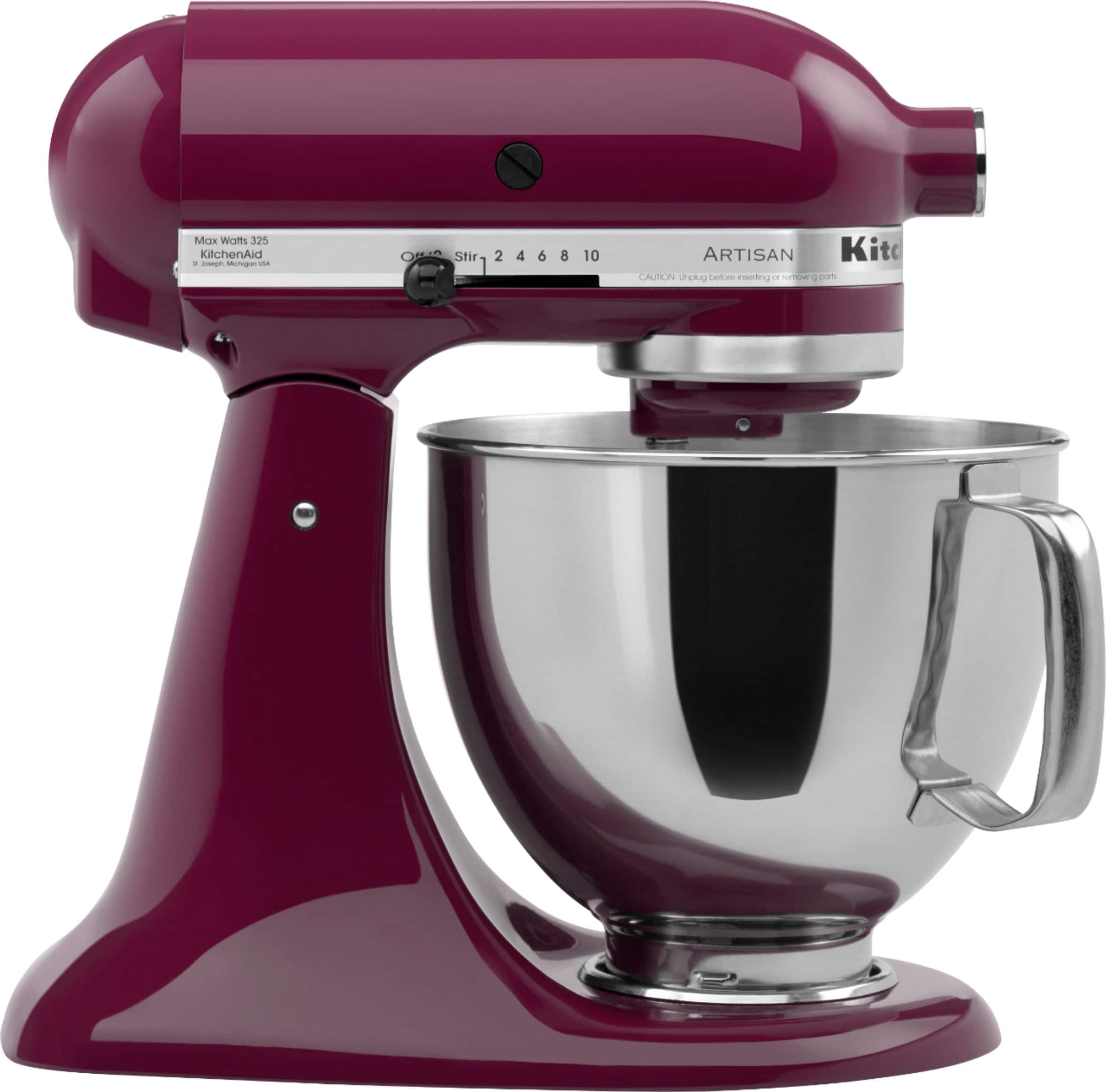 Angle. KitchenAid - KSM150PSBY Artisan Series Tilt-Head Stand Mixer - Boysenberry.