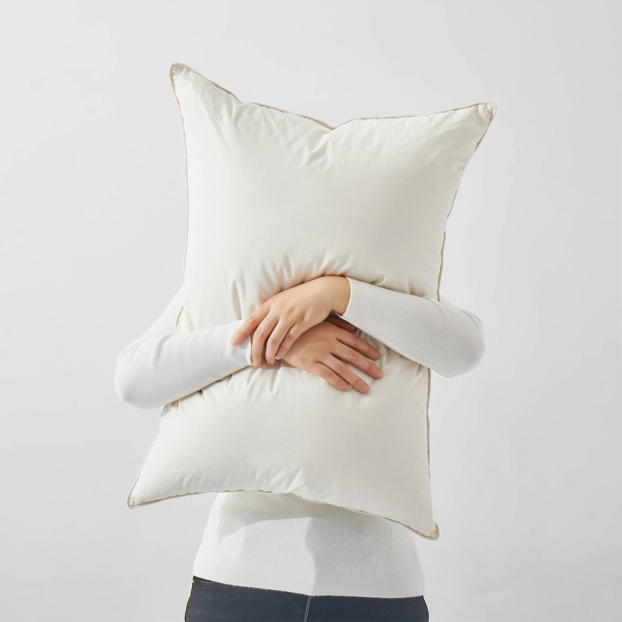 Back. Puredown - Puredown Single Pack Luxury Natural Organic Cotton Down Bed Pillow, Standard/Queen - White.