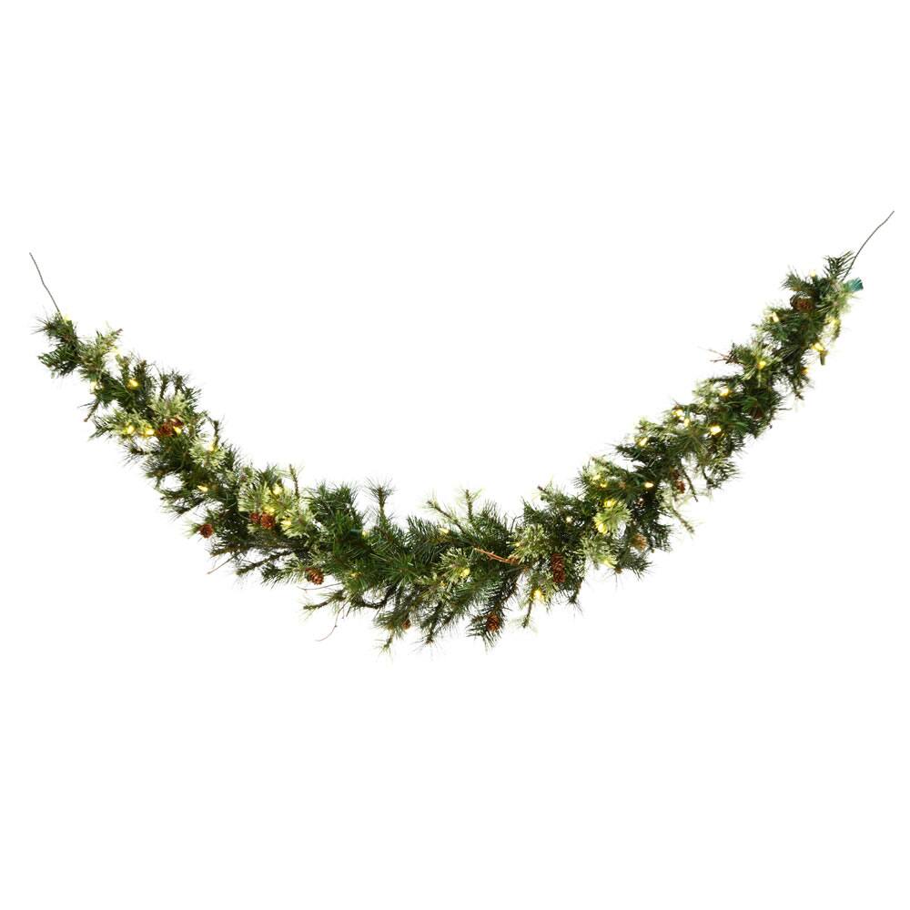 Front. Vickerman - Vickerman 6' Mixed Country Garland 180 Tips 50WmLED - Green.