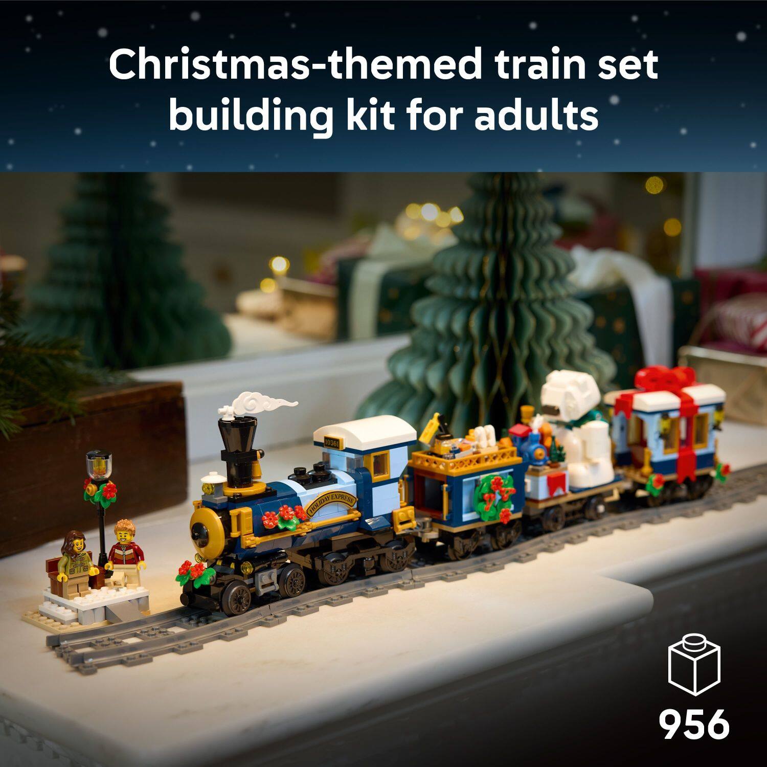 Christmas-themed train set building kit for adults

956