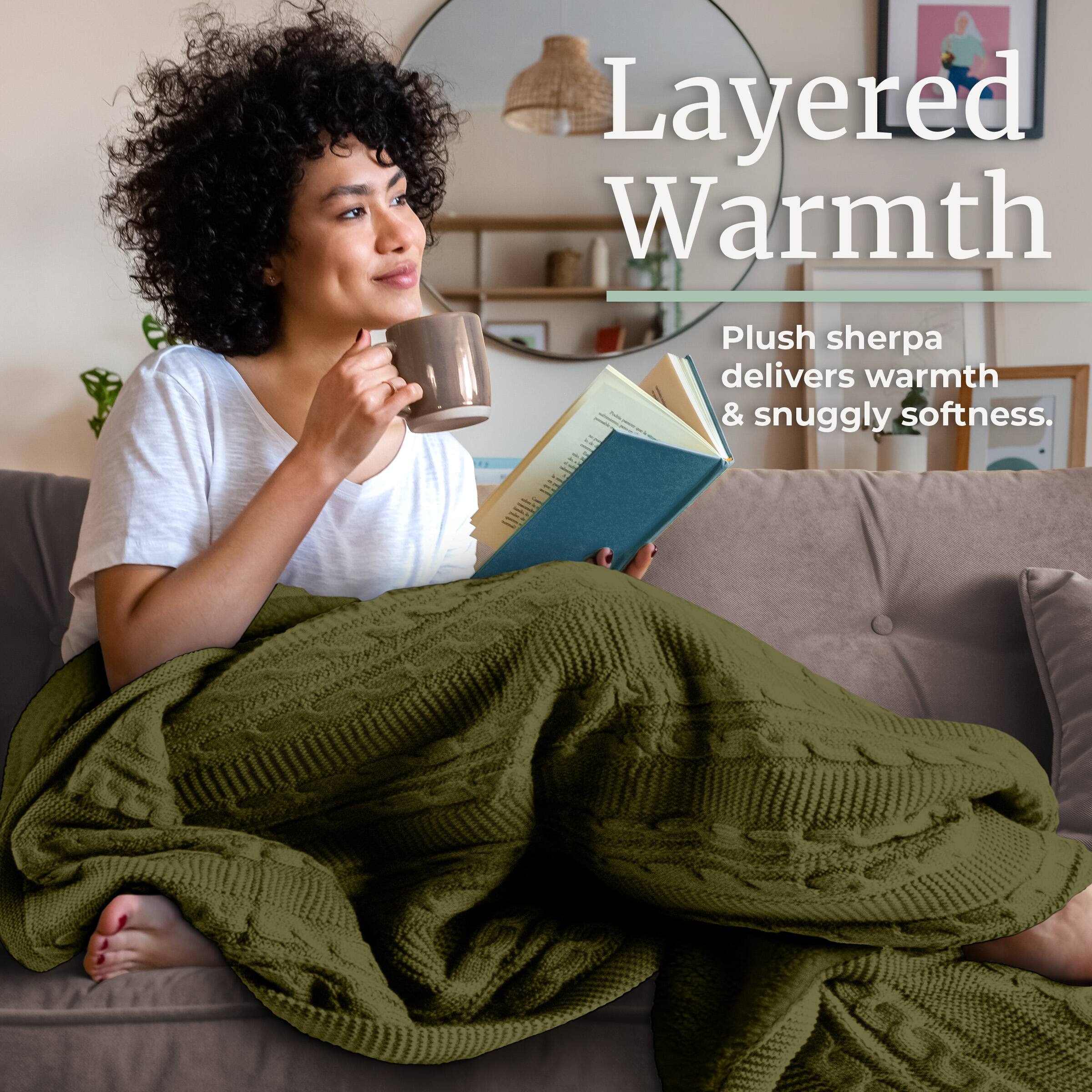 Layered Warmth  
Plush sherpa delivers warmth & snuggly softness.