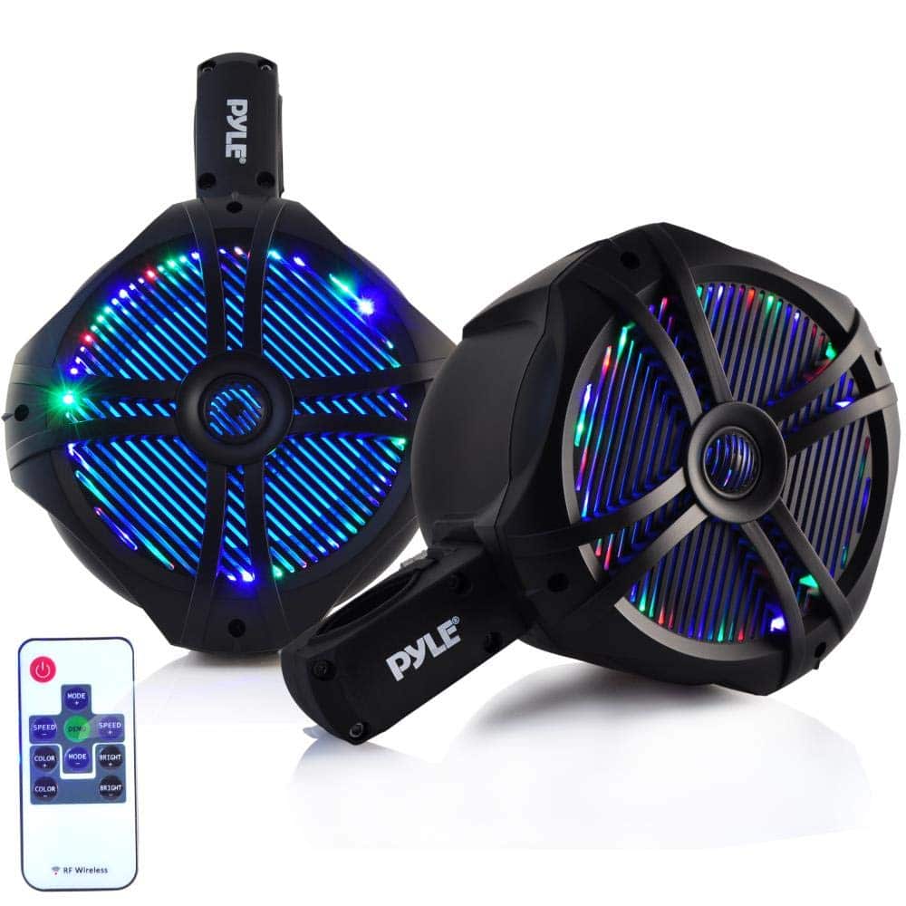 PYLE - Waterproof Marine Wakeboard Tower Speakers - Black