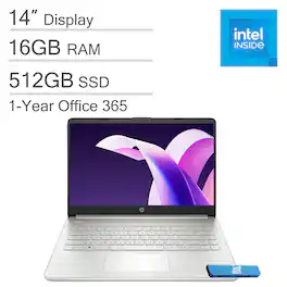HP - Upgraded - 14" Ultra-Light Laptop - Intel Pentium N5030 - 16GB RAM - 512GB SSD - Narrow Bezel Display - 1-Year Office 365 - Win11 - Silver