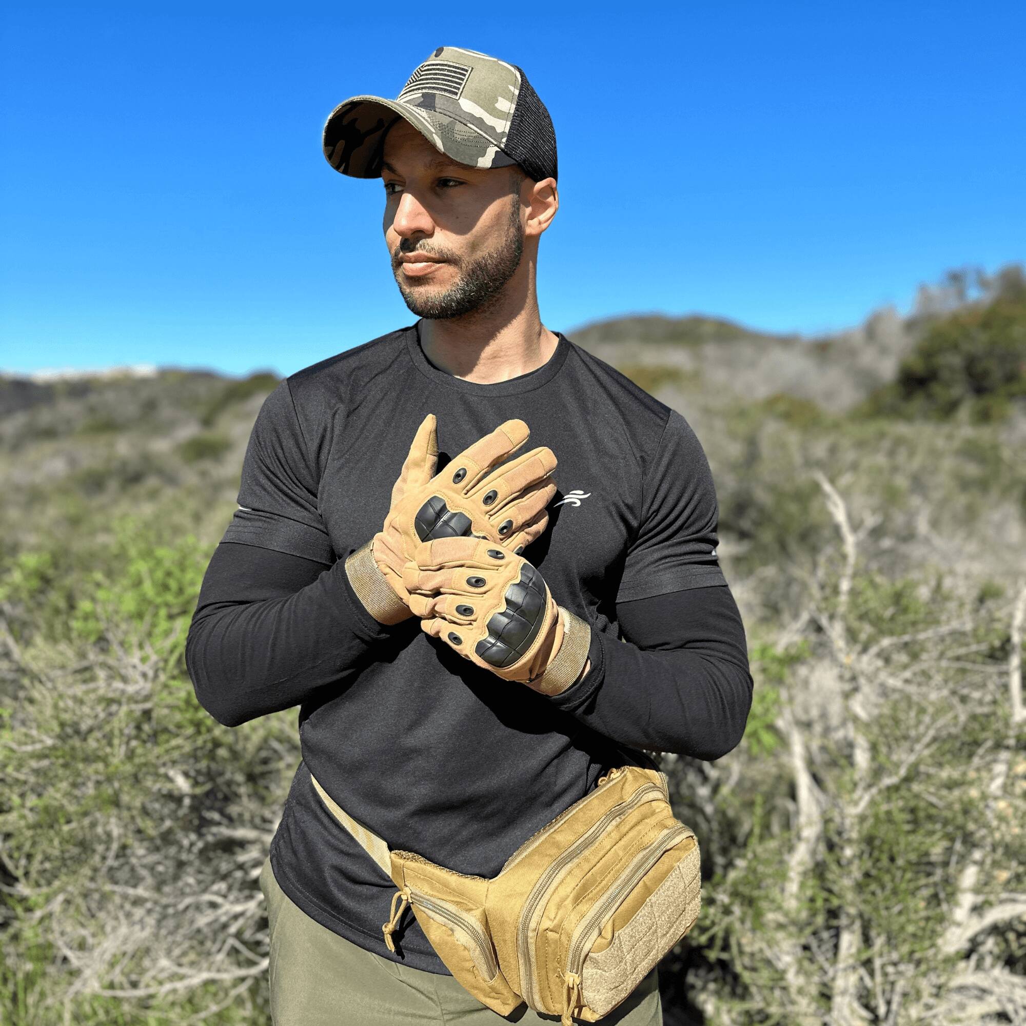 Alt View 2. JupiterGear - Tactical Military Airsoft Gloves for Outdoor Sports, Paintball, and Motorcycling with Touchscreen Fingertip Capability - Tan.