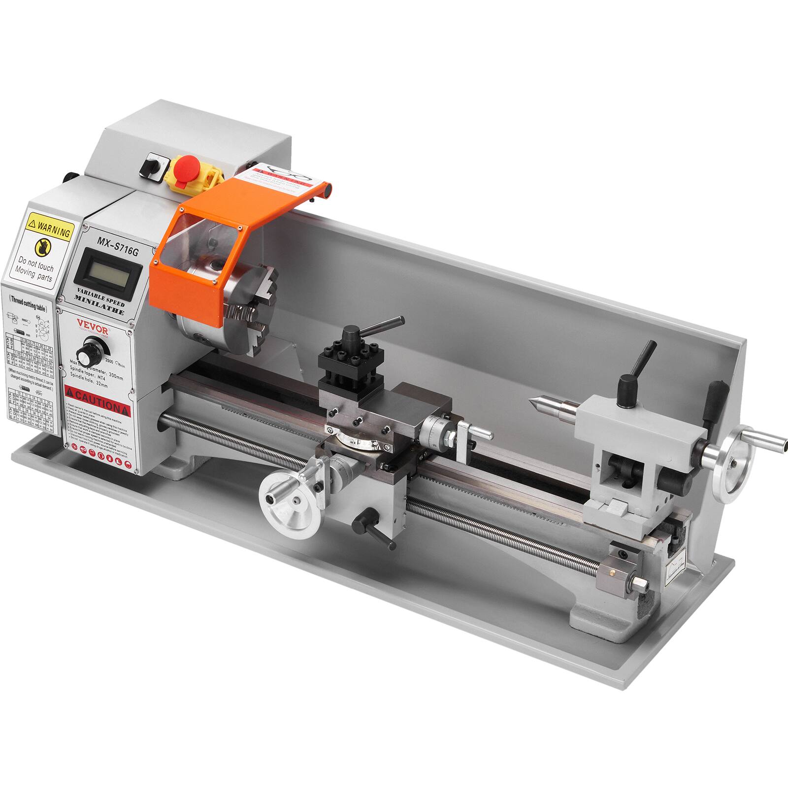 A WARNING MX-5716G Do not touch Moving parts TATIALE (earteya) MINILATHE P8S VEVOR - - - Semeie Sanda Coew iaw - . Vesa - He CAUTIONA CAUT ONA 9090000