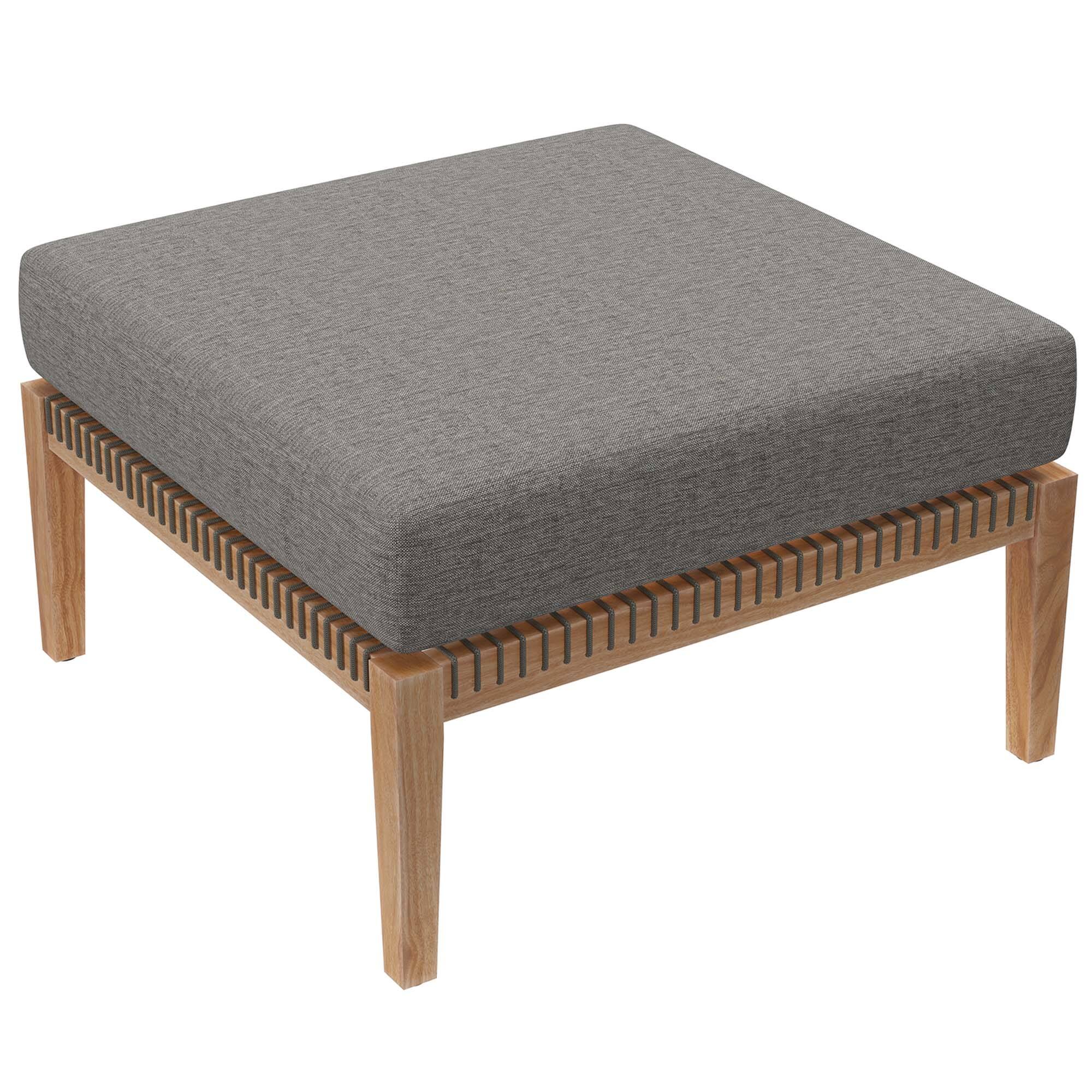 Back. Modway - Clearwater 6-Piece Outdoor Patio Teak Wood Sectional Sofa by Modway - Gray Graphite.