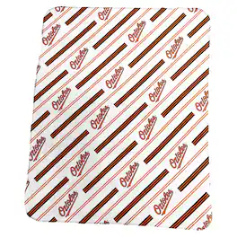 Logo Brands - Baltimore Orioles 50" x 60" Classic Vertical Stripe Fleece Throw Blanket - Multicolor