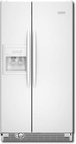 Front Standard. KitchenAid - 21.6 Cu. Ft. Frost-Free Side-by-Side Refrigerator - White.