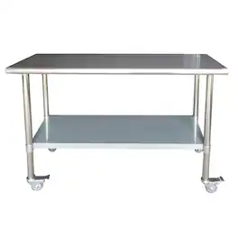 Sportsman Pro-Series - Stainless Steel Work Table with Casters 24 x 60 Inches - Silver